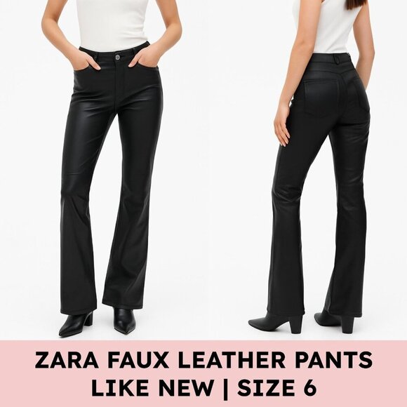 Zara Pants - Zara Faux Leather Pants Rockstar Girlfriend Baddie Downtown Girl Gothcore
